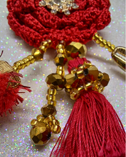 Háčkované  dizajnové náušnice "Ako chutí dizajn"